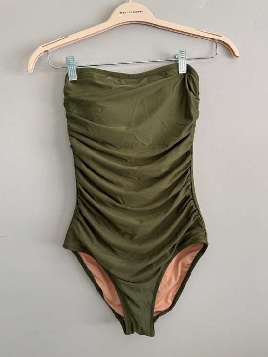 J. Crew Other - J.Crew Olive Green Ruched One-Piece Swimsuit